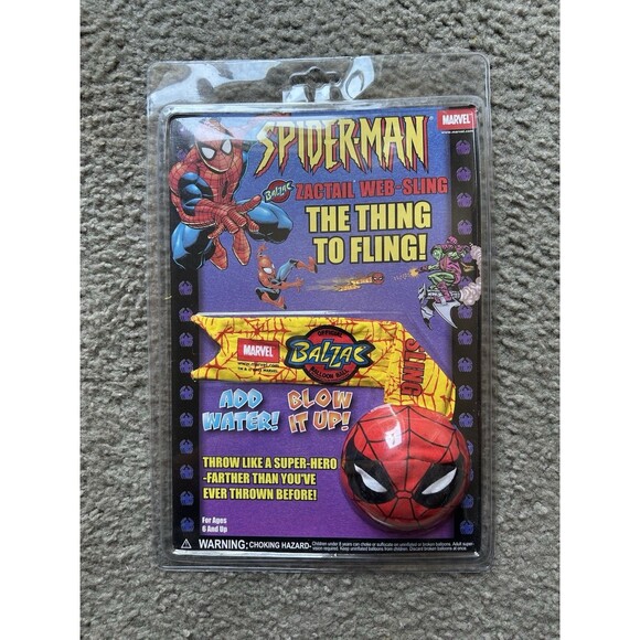 Vintage Spiderman  Toy Web Shooter Water Ball 2001  Marvel Catpro Balzac NOS - Picture 1 of 3